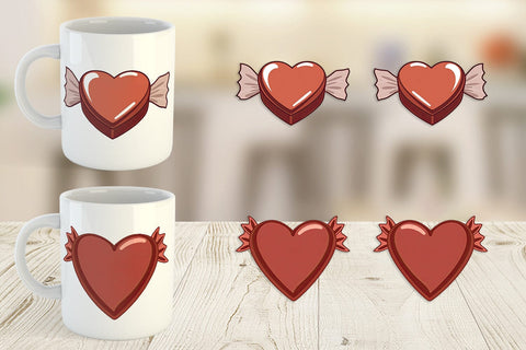 Mug Wrap Chocolate Heart Sublimation artnoy 