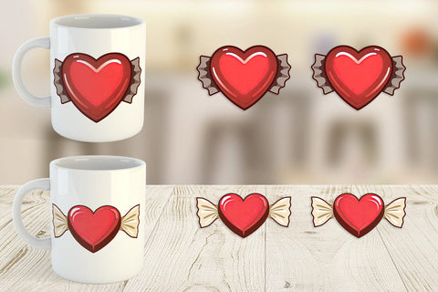 Mug Wrap Chocolate Heart Sublimation artnoy 