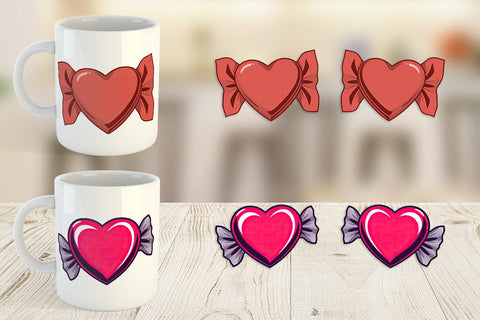 Mug Wrap Chocolate Heart Sublimation artnoy 