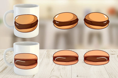 Mug Wrap Chocolate Macaron Sublimation artnoy 