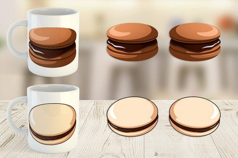 Mug Wrap Chocolate Macaron Sublimation artnoy 