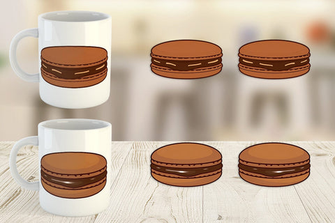 Mug Wrap Chocolate Macaron Sublimation artnoy 
