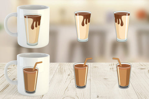 Mug Wrap Chocolate Milk Glass Sublimation artnoy 