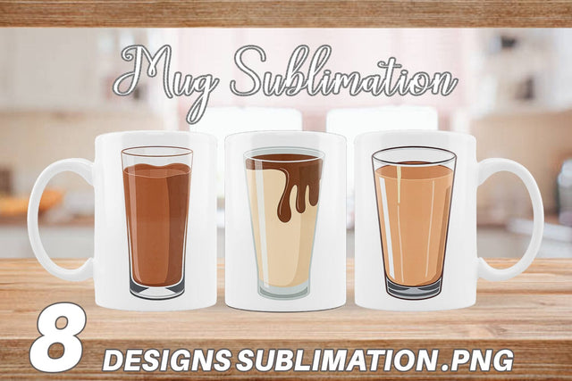Mug Wrap Chocolate Milk Glass Sublimation artnoy 