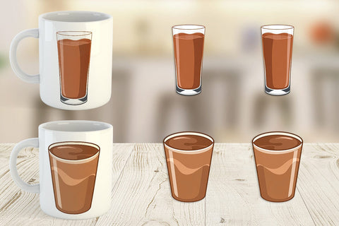 Mug Wrap Chocolate Milk Glass Sublimation artnoy 