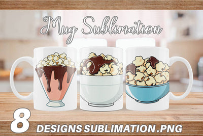Mug Wrap Chocolate Popcorn Sublimation artnoy 