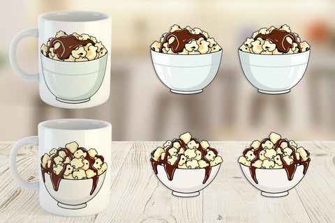 Mug Wrap Chocolate Popcorn Sublimation artnoy 