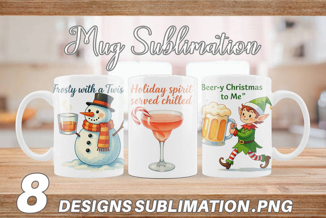 Mug Wrap Christmas Alcohol Humor Sublimation artnoy 