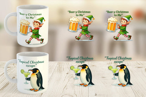 Mug Wrap Christmas Alcohol Humor Sublimation artnoy 