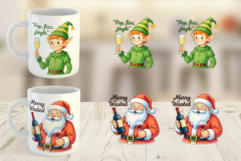 Mug Wrap Christmas Alcohol Humor Sublimation artnoy 