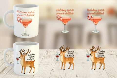 Mug Wrap Christmas Alcohol Humor Sublimation artnoy 