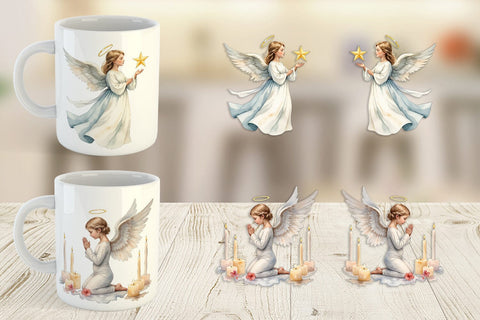 Mug Wrap Christmas Angels Sublimation artnoy 