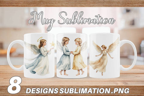 Mug Wrap Christmas Angels Sublimation artnoy 