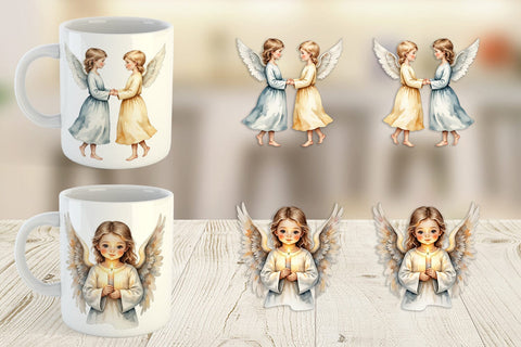 Mug Wrap Christmas Angels Sublimation artnoy 
