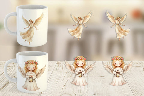 Mug Wrap Christmas Angels Sublimation artnoy 