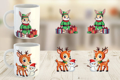 Mug Wrap Christmas Animals Sublimation artnoy 