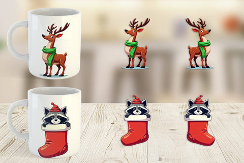 Mug Wrap Christmas Animals Sublimation artnoy 