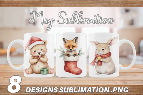Mug Wrap Christmas Baby Animals Sublimation artnoy 