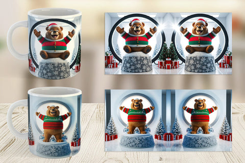 Mug Wrap Christmas Bear Sublimation artnoy 