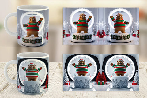 Mug Wrap Christmas Bear Sublimation artnoy 