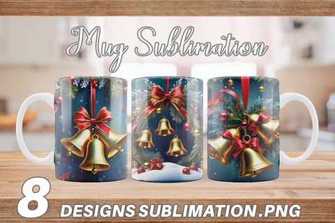 Mug Wrap Christmas Bells Sublimation artnoy 