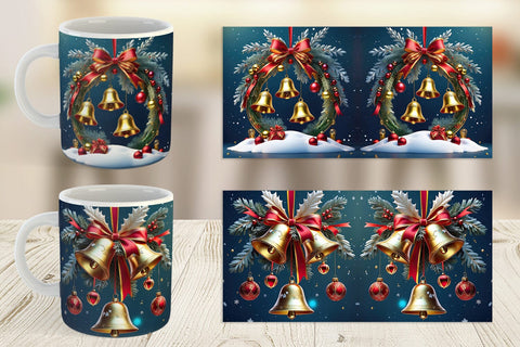 Mug Wrap Christmas Bells Sublimation artnoy 