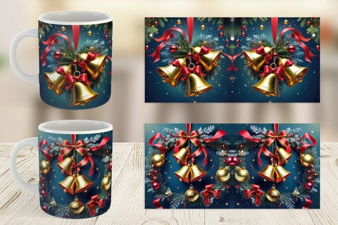 Mug Wrap Christmas Bells Sublimation artnoy 