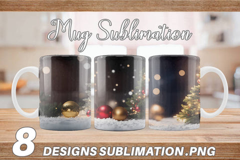 Mug Wrap Christmas Bokeh Sublimation artnoy 