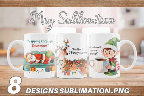 Mug Wrap Christmas Burnout Vibes Sublimation artnoy 