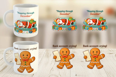 Mug Wrap Christmas Burnout Vibes Sublimation artnoy 