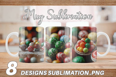 Mug Wrap Christmas Candies Sublimation artnoy 
