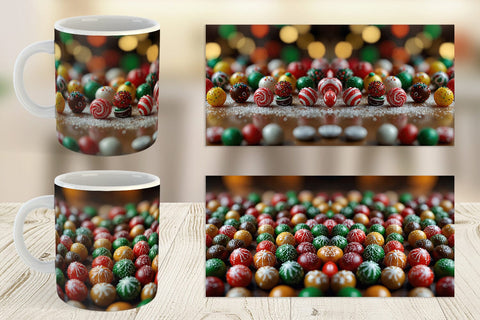 Mug Wrap Christmas Candies Sublimation artnoy 