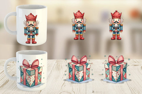 Mug Wrap Christmas Cartoon Patchwork Sublimation artnoy 
