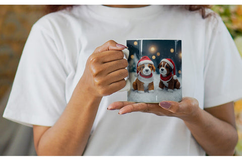 Mug Wrap Christmas Crochet Dog Sublimation artnoy 