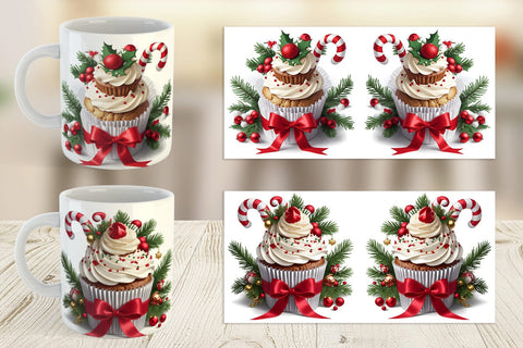 Mug Wrap Christmas Cupcake Sublimation artnoy 