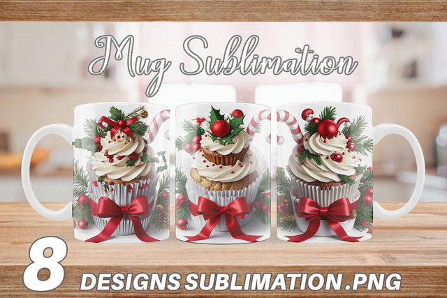 Mug Wrap Christmas Cupcake Sublimation artnoy 