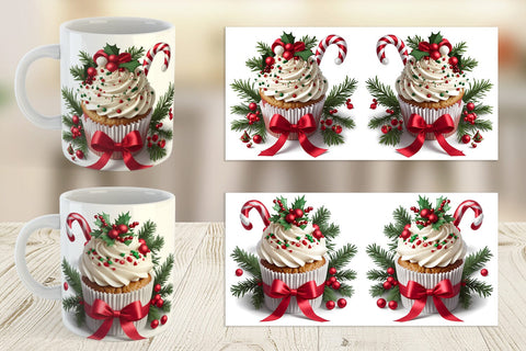 Mug Wrap Christmas Cupcake Sublimation artnoy 