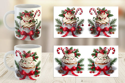 Mug Wrap Christmas Cupcake Sublimation artnoy 