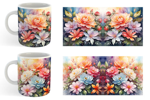 Mug Wrap Christmas Flowers Sublimation artnoy 