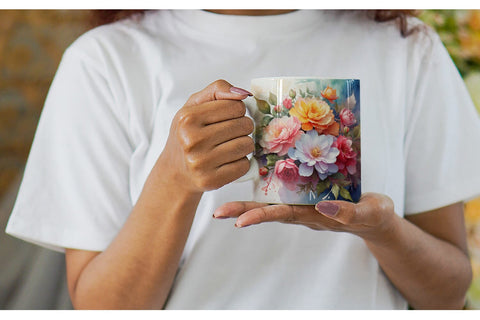 Mug Wrap Christmas Flowers Sublimation artnoy 