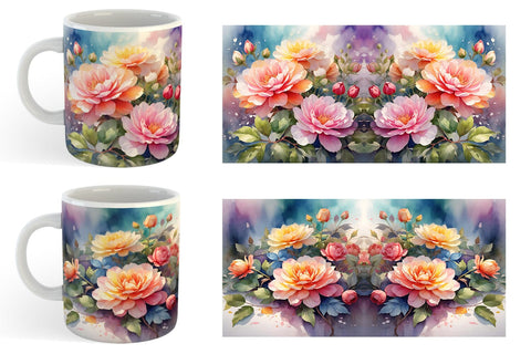 Mug Wrap Christmas Flowers Sublimation artnoy 