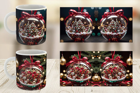Mug Wrap Christmas Glass Ball Sublimation artnoy 