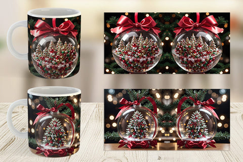 Mug Wrap Christmas Glass Ball Sublimation artnoy 