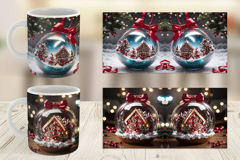 Mug Wrap Christmas Glass Ball Sublimation artnoy 