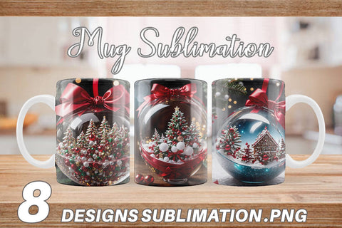Mug Wrap Christmas Glass Ball Sublimation artnoy 