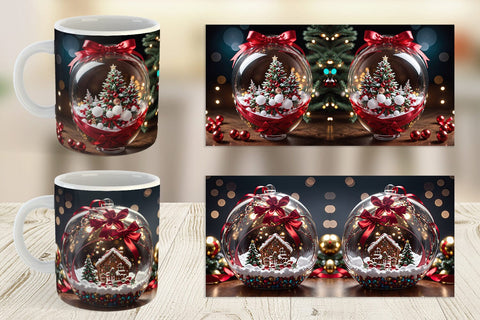 Mug Wrap Christmas Glass Ball Sublimation artnoy 