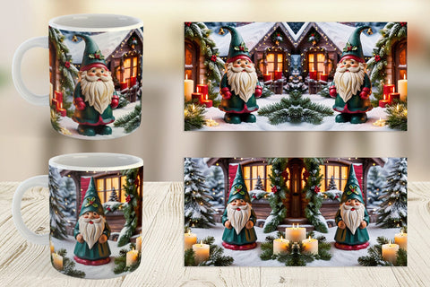 Mug Wrap Christmas Gnome Sublimation artnoy 