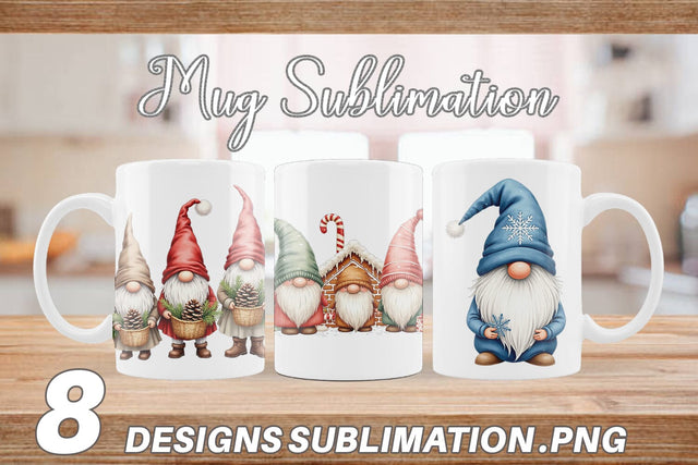 Mug Wrap Christmas Gnome Sublimation artnoy 