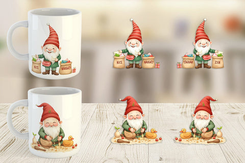 Mug Wrap Christmas Gnome Sublimation artnoy 