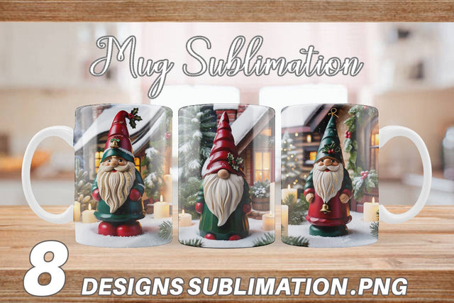 Mug Wrap Christmas Gnome Sublimation artnoy 